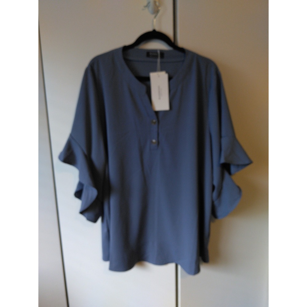 Bloomchic Women's  Elegant Tunic Top Size 18 - 20 Flared Sleeve Romantic Office - Picture 2 of 9